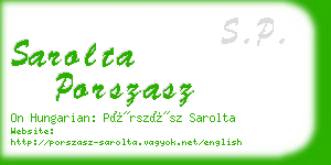 sarolta porszasz business card